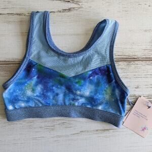 More than Magic Universe Print Sports Bra sz S New